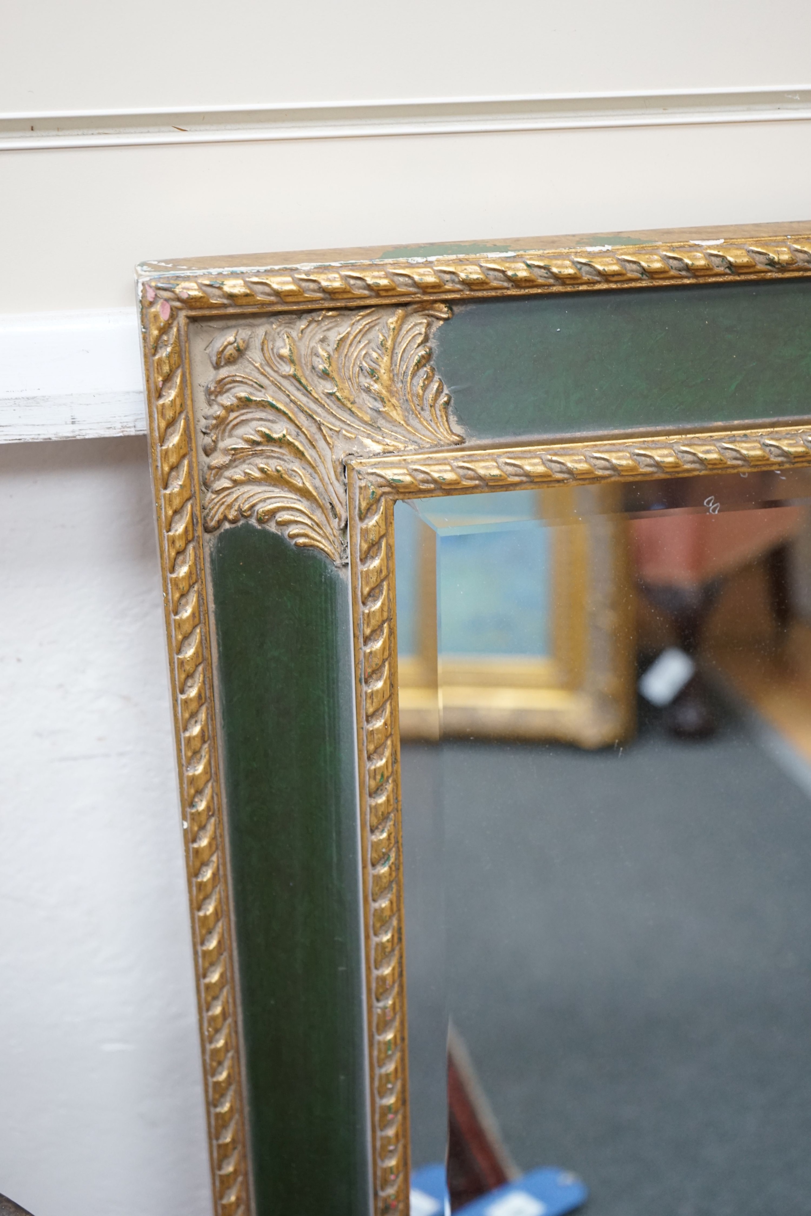 A large rectangular mirror, width 117cm heigh 92cm